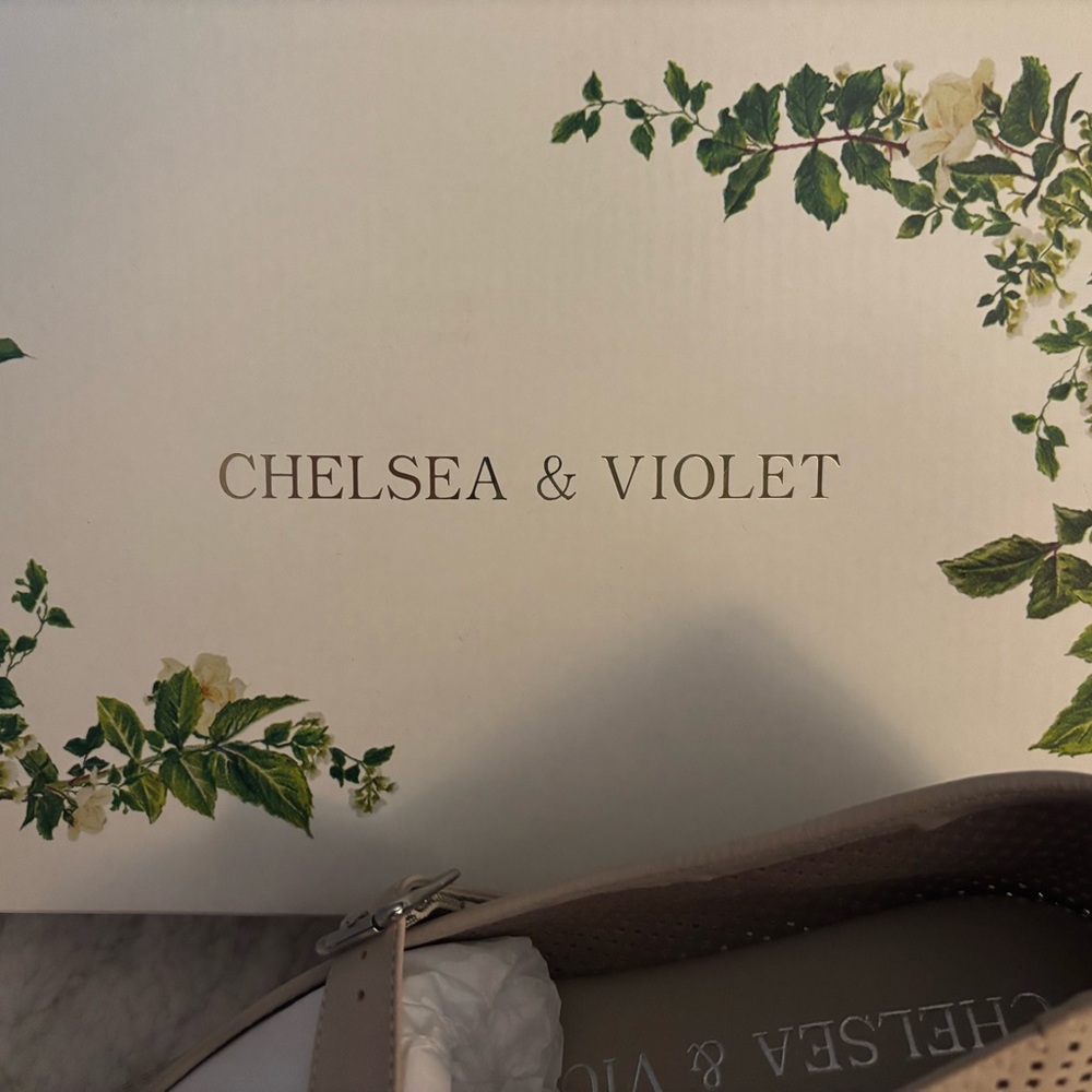 Chelsea & Violet Beige Perforated Mary Jane Flats - Picture 4 of 4
